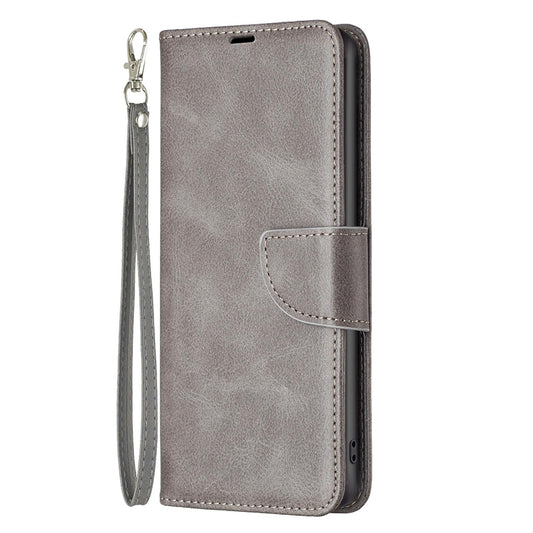For Redmi K90 Pro Max/Poco F8 Ultra Lambskin Texture Pure Color Flip Leather Phone Case(Grey)