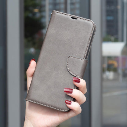 For Redmi K90 Pro Max/Poco F8 Ultra Lambskin Texture Pure Color Flip Leather Phone Case(Grey)