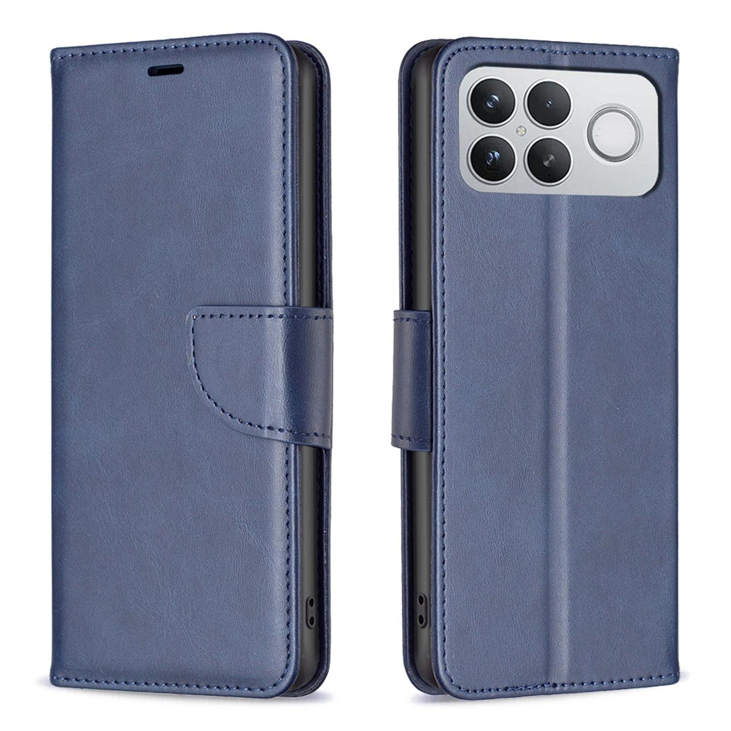 For Redmi K90 Pro Max/Poco F8 Ultra Lambskin Texture Pure Color Flip Leather Phone Case(Blue)
