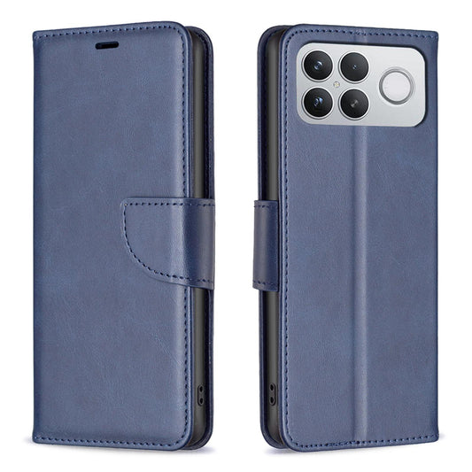 For Redmi K90 Pro Max/Poco F8 Ultra Lambskin Texture Pure Color Flip Leather Phone Case(Blue)