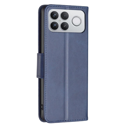 For Redmi K90 Pro Max/Poco F8 Ultra Lambskin Texture Pure Color Flip Leather Phone Case(Blue)