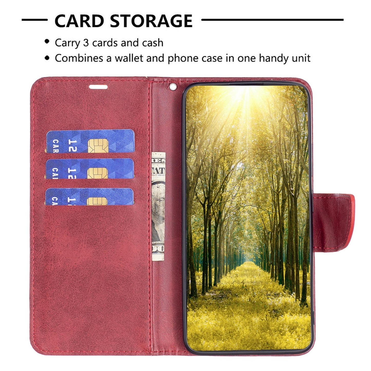 For Redmi K90 Pro Max/Poco F8 Ultra Lambskin Texture Pure Color Flip Leather Phone Case(Red)