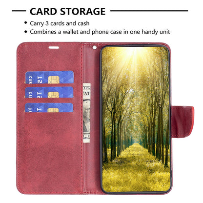 For Redmi K90 Pro Max/Poco F8 Ultra Lambskin Texture Pure Color Flip Leather Phone Case(Red)