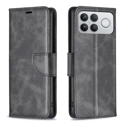For Redmi K90 Pro Max/Poco F8 Ultra Lambskin Texture Pure Color Flip Leather Phone Case(Black)