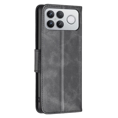 For Redmi K90 Pro Max/Poco F8 Ultra Lambskin Texture Pure Color Flip Leather Phone Case(Black)