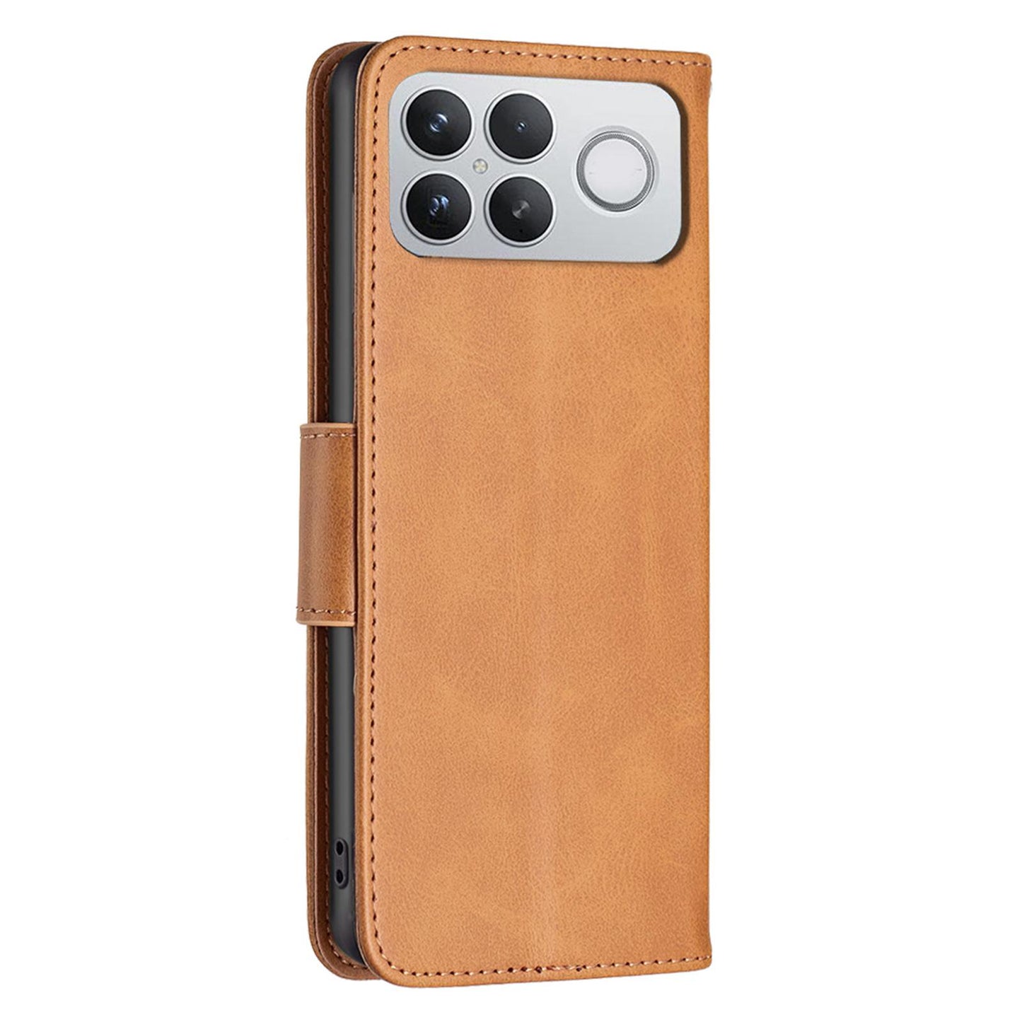 For Redmi K90 Pro Max/Poco F8 Ultra Lambskin Texture Pure Color Flip Leather Phone Case(Yellow)