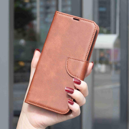 For Redmi Note 17 Pro 5G Global 163mm Lambskin Texture Pure Color Flip Leather Phone Case(Brown)