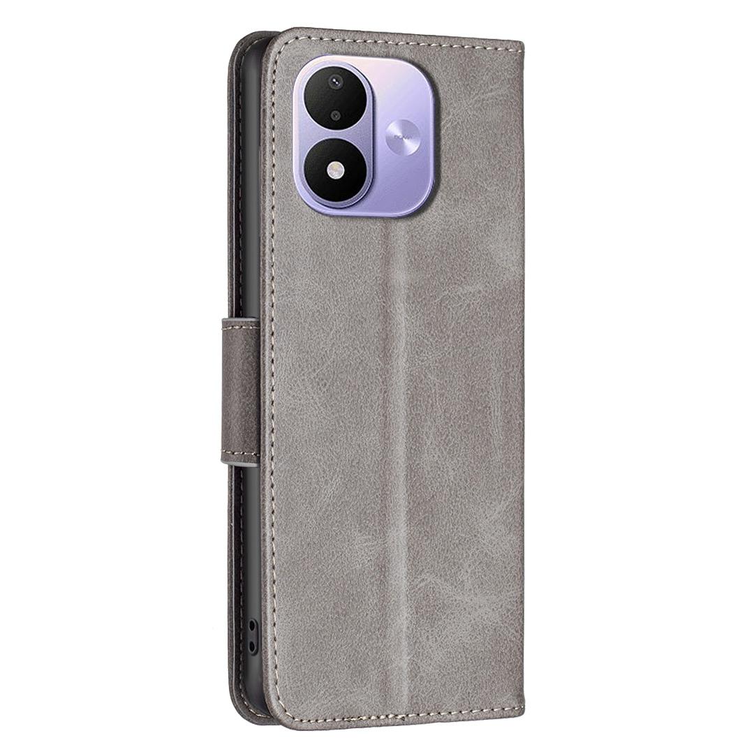 For Redmi Note 17 Pro 5G Global 163mm Lambskin Texture Pure Color Flip Leather Phone Case(Grey)