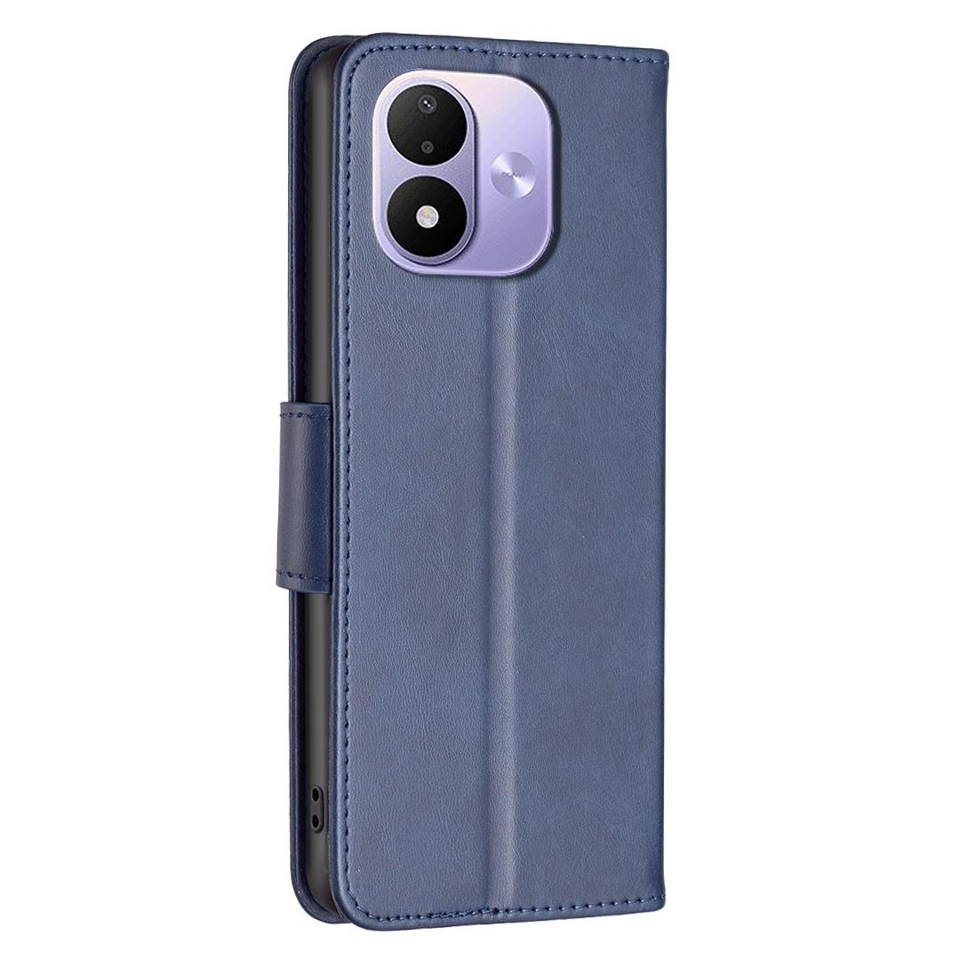 For Redmi Note 17 Pro 5G Global 163mm Lambskin Texture Pure Color Flip Leather Phone Case(Blue)