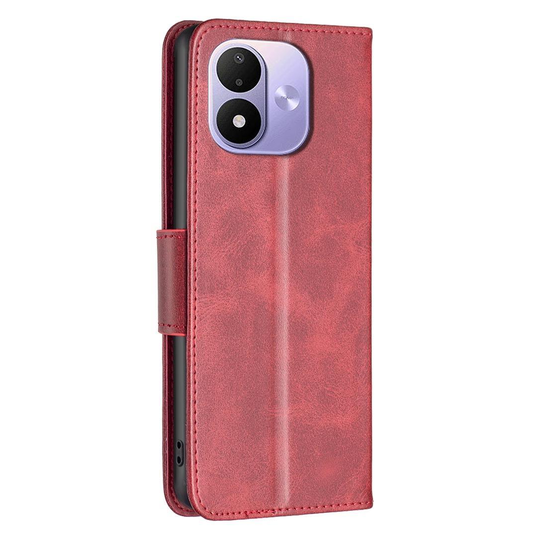 For Redmi Note 17 Pro 5G Global 163mm Lambskin Texture Pure Color Flip Leather Phone Case(Red)