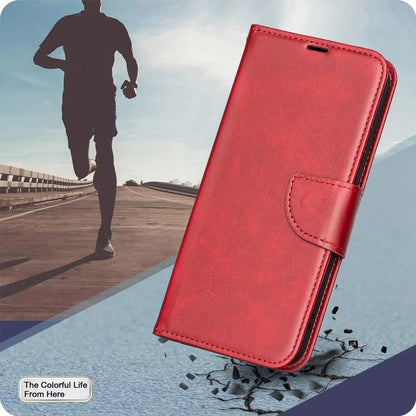 For Redmi Note 17 Pro 5G Global 163mm Lambskin Texture Pure Color Flip Leather Phone Case(Red)