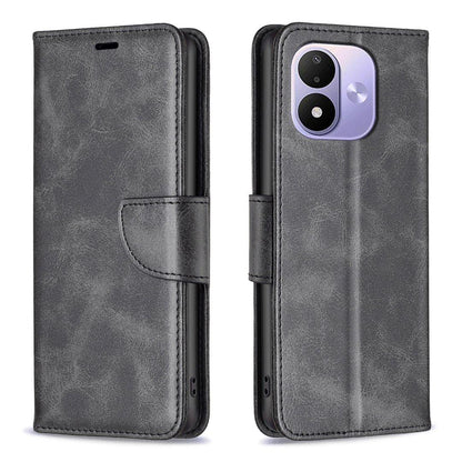 For Redmi Note 17 Pro 5G Global 163mm Lambskin Texture Pure Color Flip Leather Phone Case(Black)