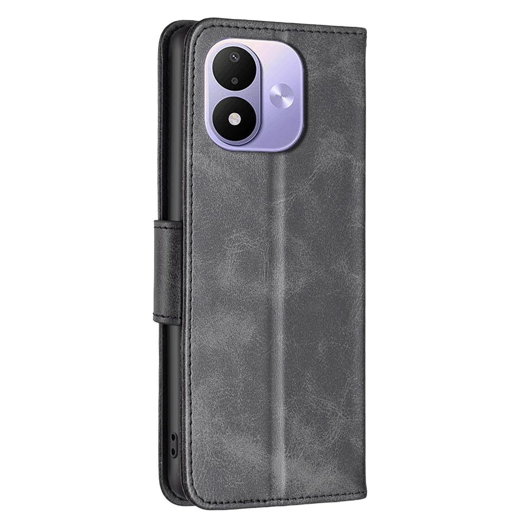 For Redmi Note 17 Pro 5G Global 163mm Lambskin Texture Pure Color Flip Leather Phone Case(Black)