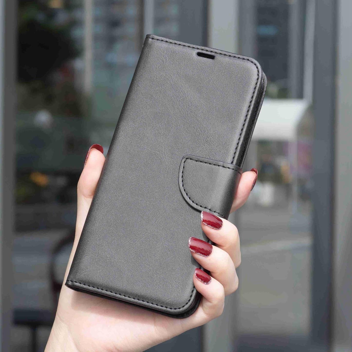 For Redmi Note 17 Pro 5G Global 163mm Lambskin Texture Pure Color Flip Leather Phone Case(Black)