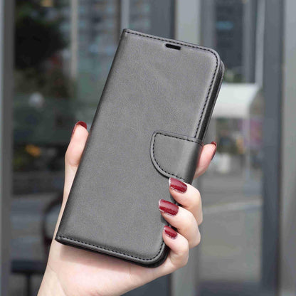 For Redmi Note 17 Pro 5G Global 163mm Lambskin Texture Pure Color Flip Leather Phone Case(Black)