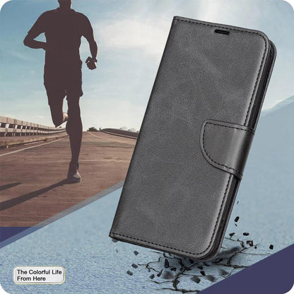 For Redmi Note 17 Pro 5G Global 163mm Lambskin Texture Pure Color Flip Leather Phone Case(Black)
