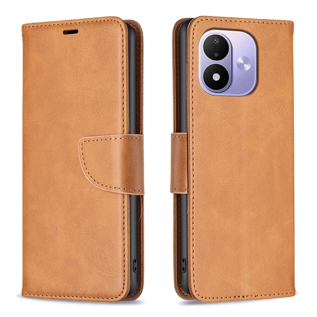 For Redmi Note 17 Pro 5G Global 163mm Lambskin Texture Pure Color Flip Leather Phone Case(Yellow)