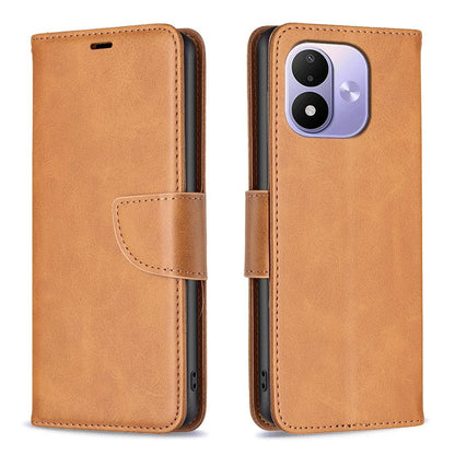 For Redmi Note 17 Pro 5G Global 163mm Lambskin Texture Pure Color Flip Leather Phone Case(Yellow)