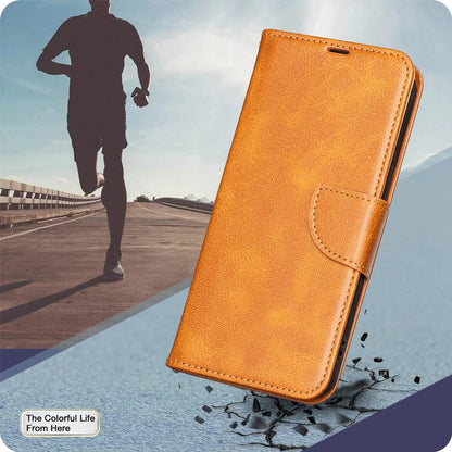For Redmi Note 17 Pro 5G Global 163mm Lambskin Texture Pure Color Flip Leather Phone Case(Yellow)