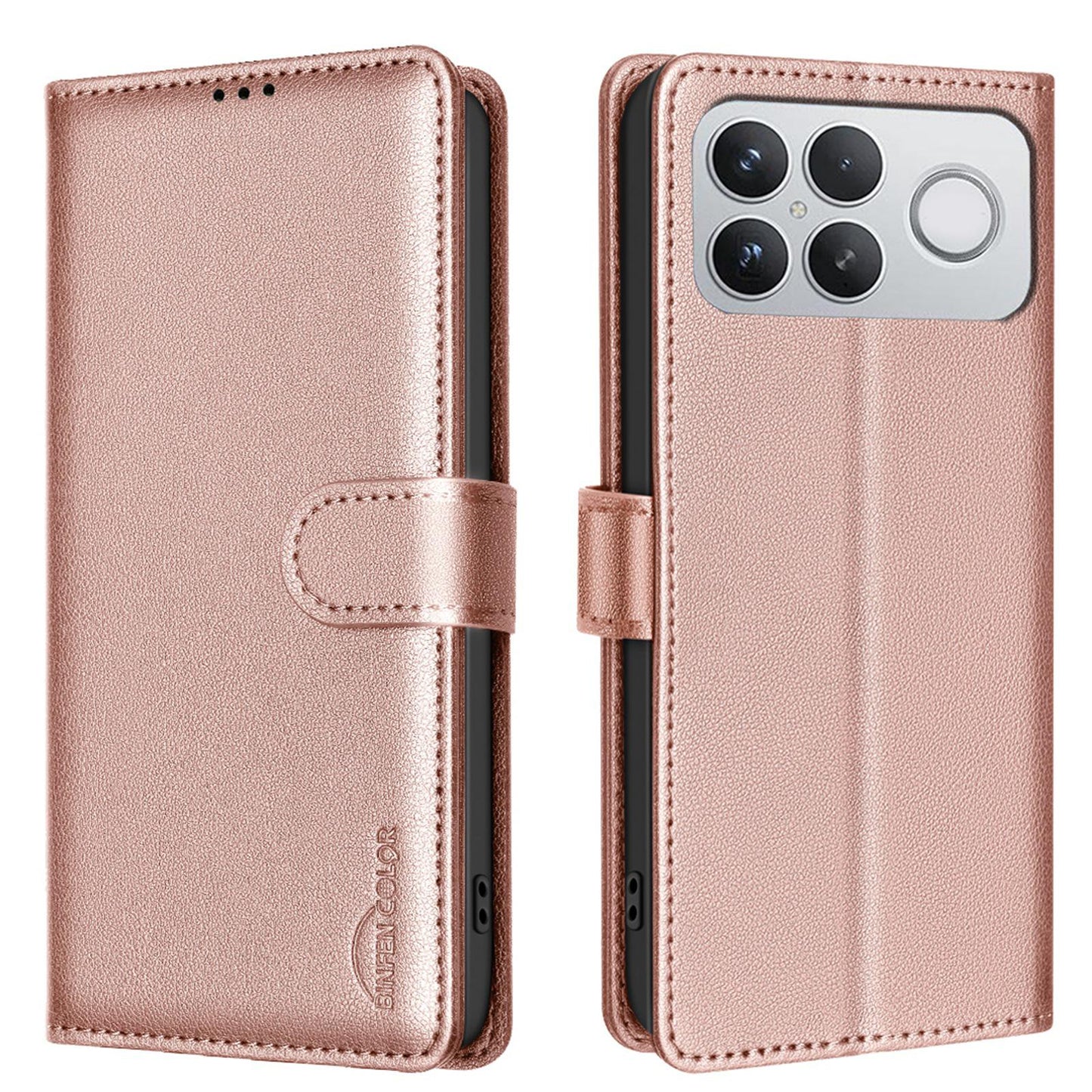 For Redmi K90 Pro Max/Poco F8 Ultra Litchi Texture RFID Anti-theft Leather Phone Case(Gold)
