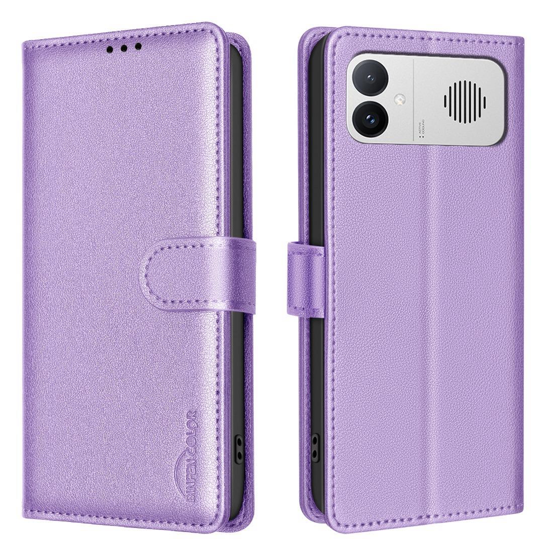For Redmi K90 Max 5G Litchi Texture RFID Anti-theft Leather Phone Case - Purple - EDA007061820D