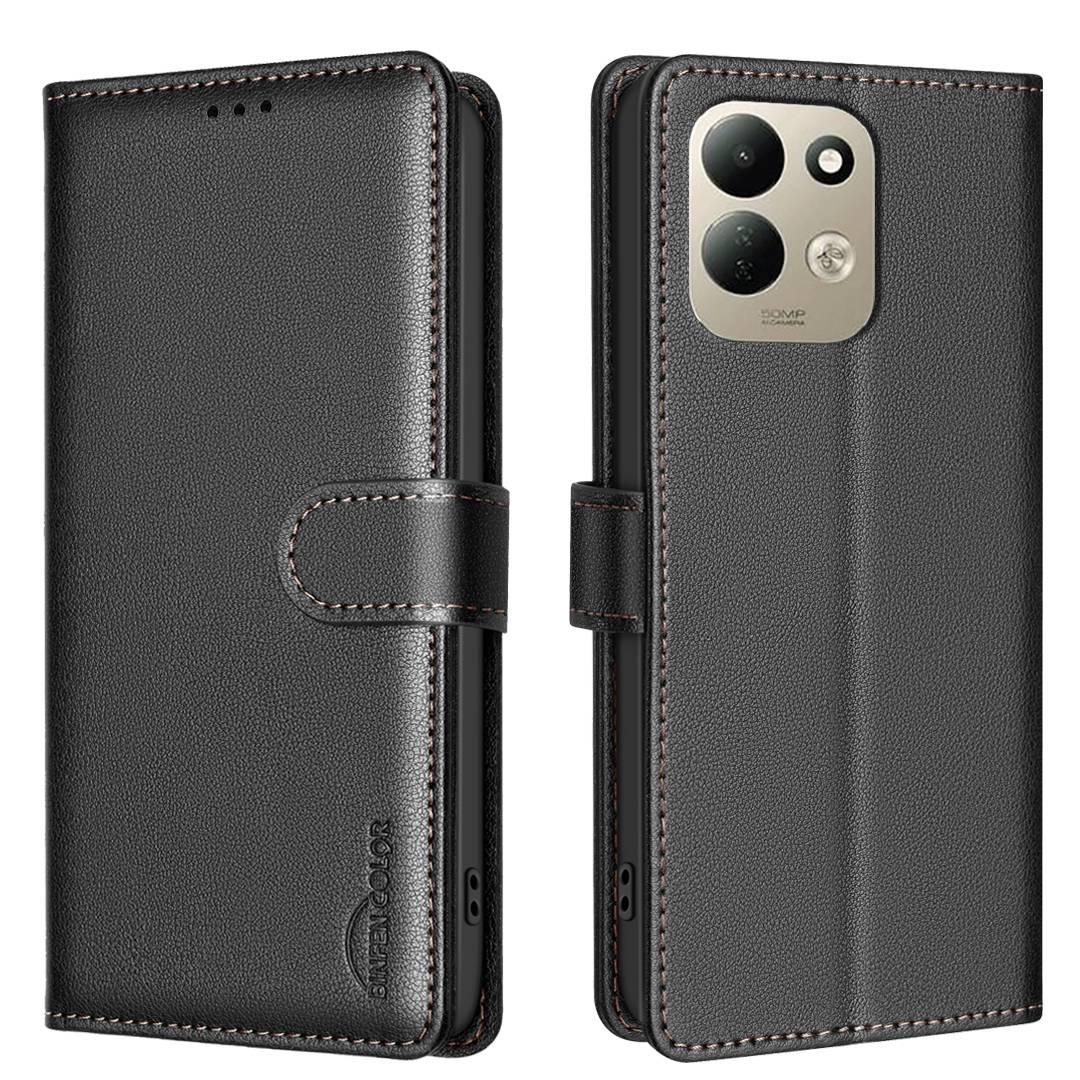 For Redmi 17 4G / 5G Global 170mm Litchi Texture RFID Anti-theft Leather Phone Case(Black)