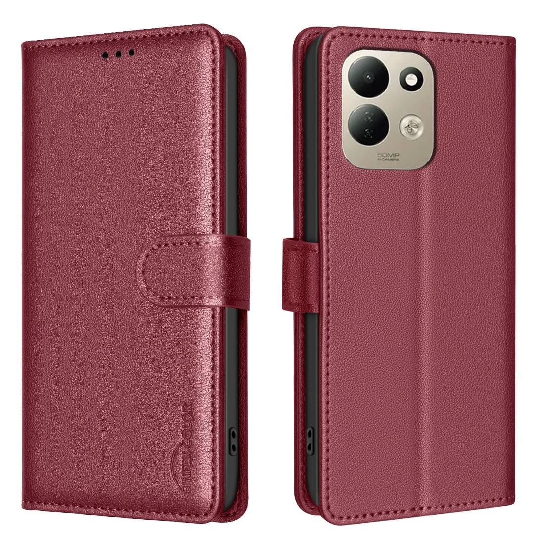 For Redmi 17 4G / 5G Global 170mm Litchi Texture RFID Anti-theft Leather Phone Case(Red)
