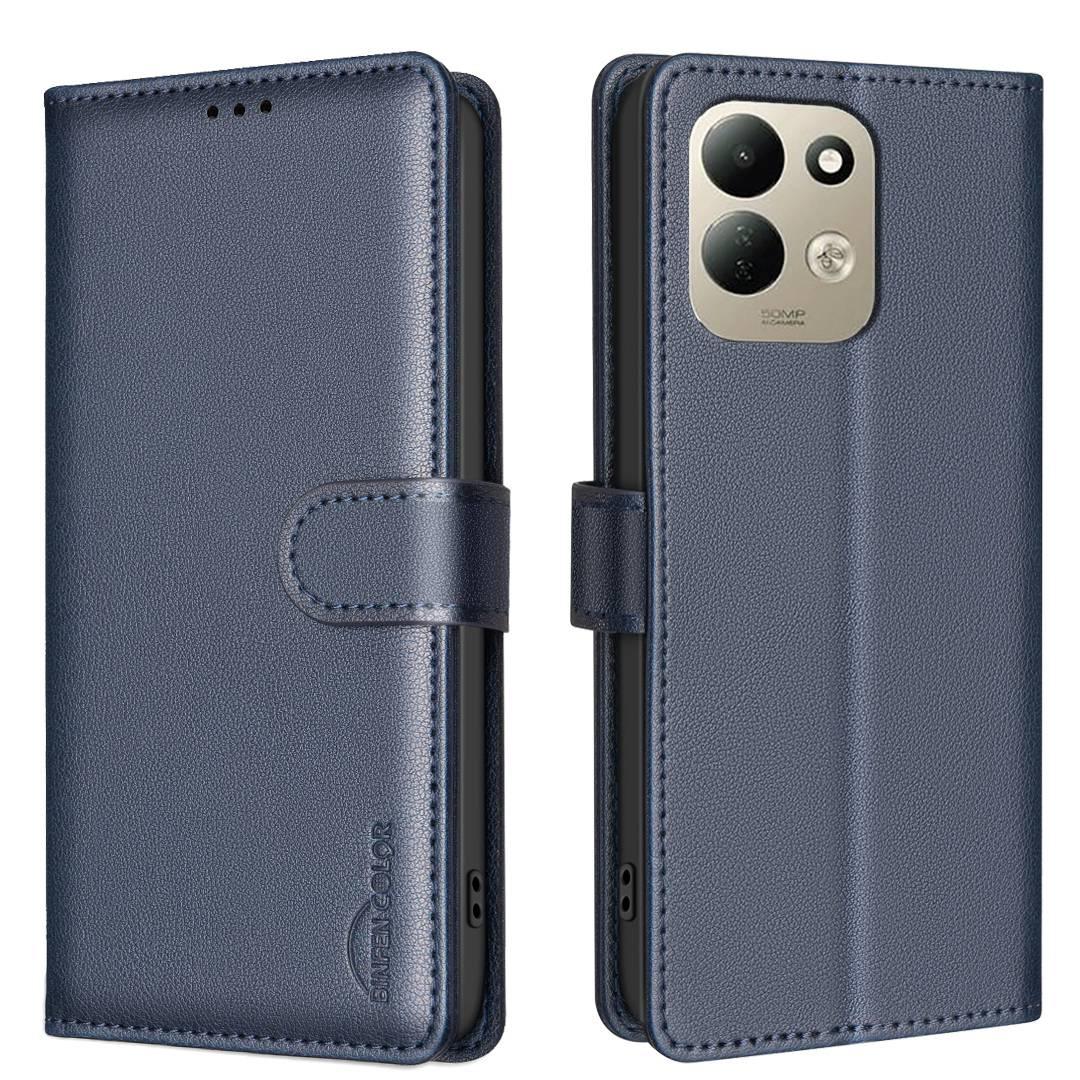For Redmi 17 4G / 5G Global 170mm Litchi Texture RFID Anti-theft Leather Phone Case(Blue)