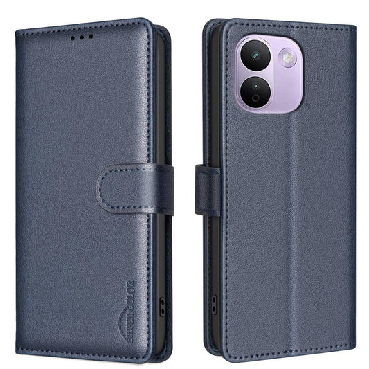 For Redmi Note 17 Pro+ 5G Global 163.4mm Litchi Texture RFID Anti-theft Leather Phone Case - Blue - EDA007061822E