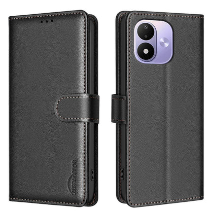 For Redmi Note 17 4G Global 171mm Litchi Texture RFID Anti-theft Leather Phone Case(Black)