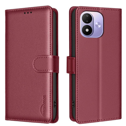 For Redmi Note 17 4G Global 171mm Litchi Texture RFID Anti-theft Leather Phone Case(Red)