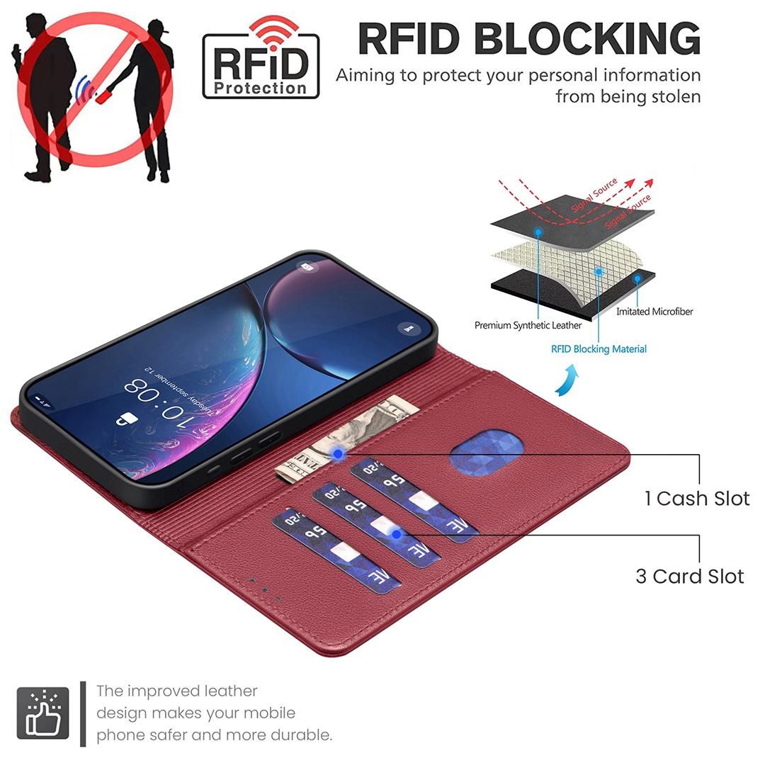 For Redmi Note 17 4G Global 171mm Litchi Texture RFID Anti-theft Leather Phone Case(Red)