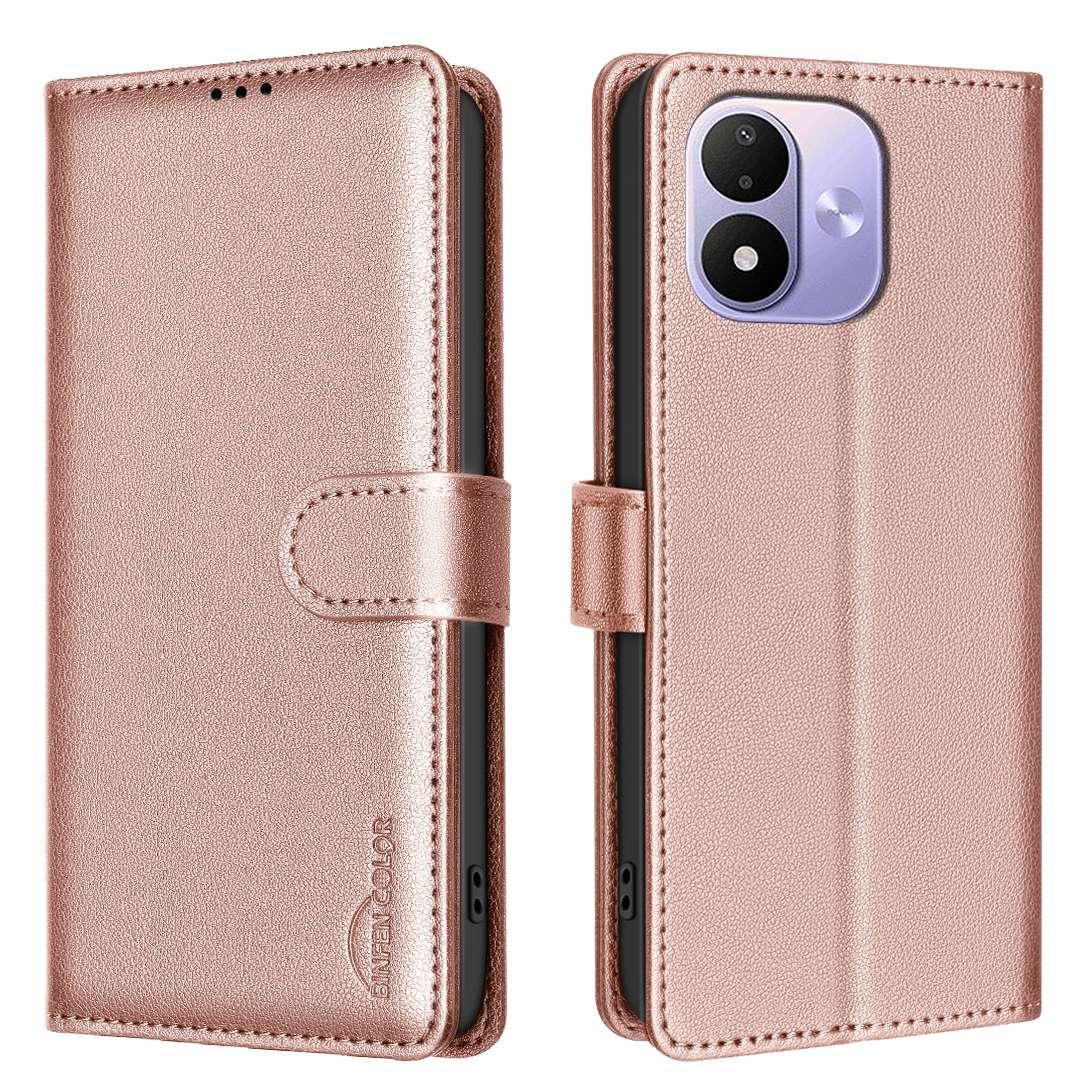 For Redmi Note 17 Pro 5G Global 163mm Litchi Texture RFID Anti-theft Leather Phone Case(Gold)