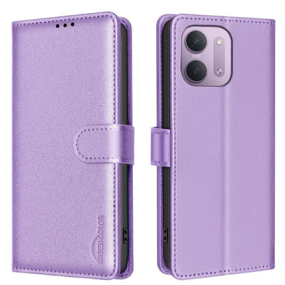 For Redmi 15C 5G/4G Global 171/Poco C85 4G Litchi Texture RFID Anti-theft Leather Phone Case - Purple - EDA007061825D