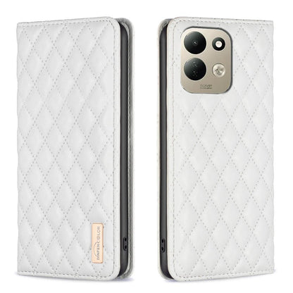 For Redmi 17 4G / 5G Global 170mm Diamond Lattice Magnetic Leather Flip Phone Case(White)