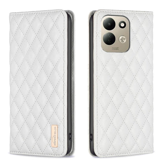For Redmi 17 4G / 5G Global 170mm Diamond Lattice Magnetic Leather Flip Phone Case(White)