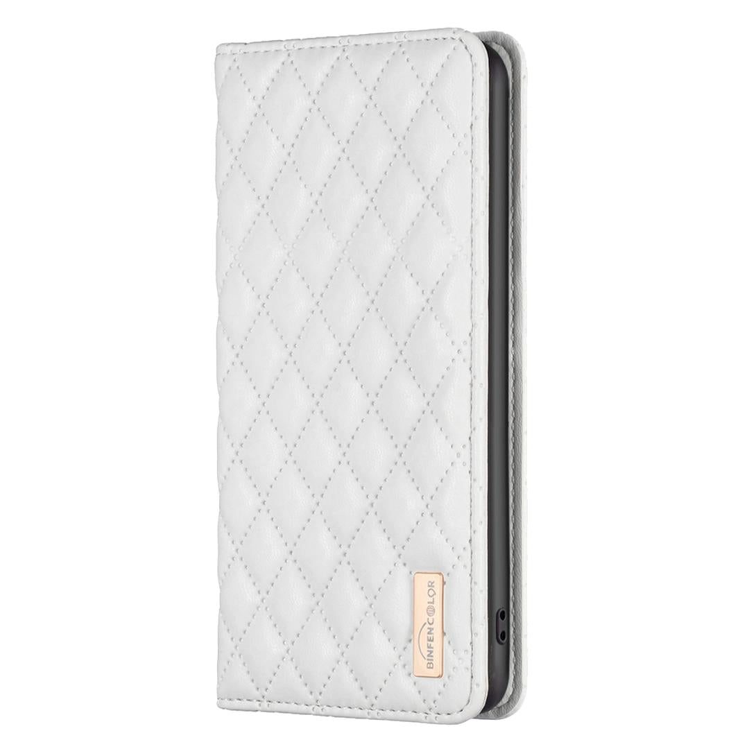 For Redmi 17 4G / 5G Global 170mm Diamond Lattice Magnetic Leather Flip Phone Case(White)
