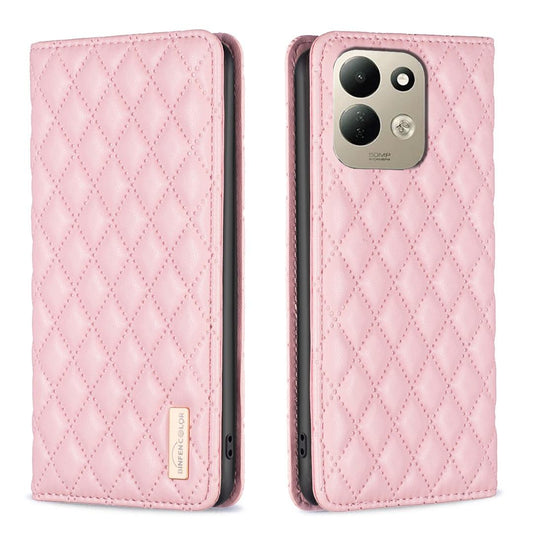 For Redmi 17 4G / 5G Global 170mm Diamond Lattice Magnetic Leather Flip Phone Case(Pink)