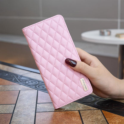For Redmi 17 4G / 5G Global 170mm Diamond Lattice Magnetic Leather Flip Phone Case(Pink)