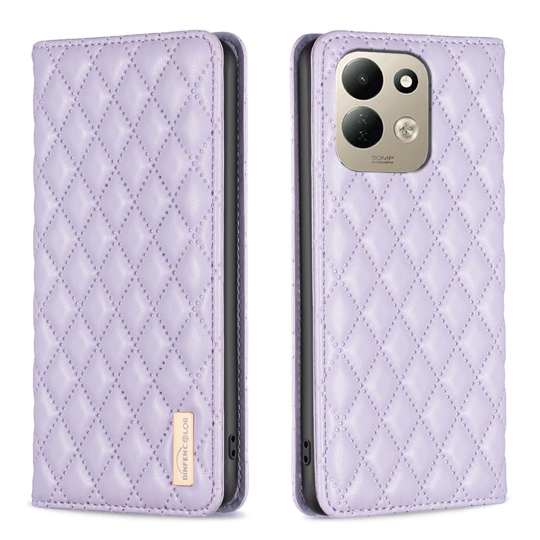 For Redmi 17 4G / 5G Global 170mm Diamond Lattice Magnetic Leather Flip Phone Case(Purple)