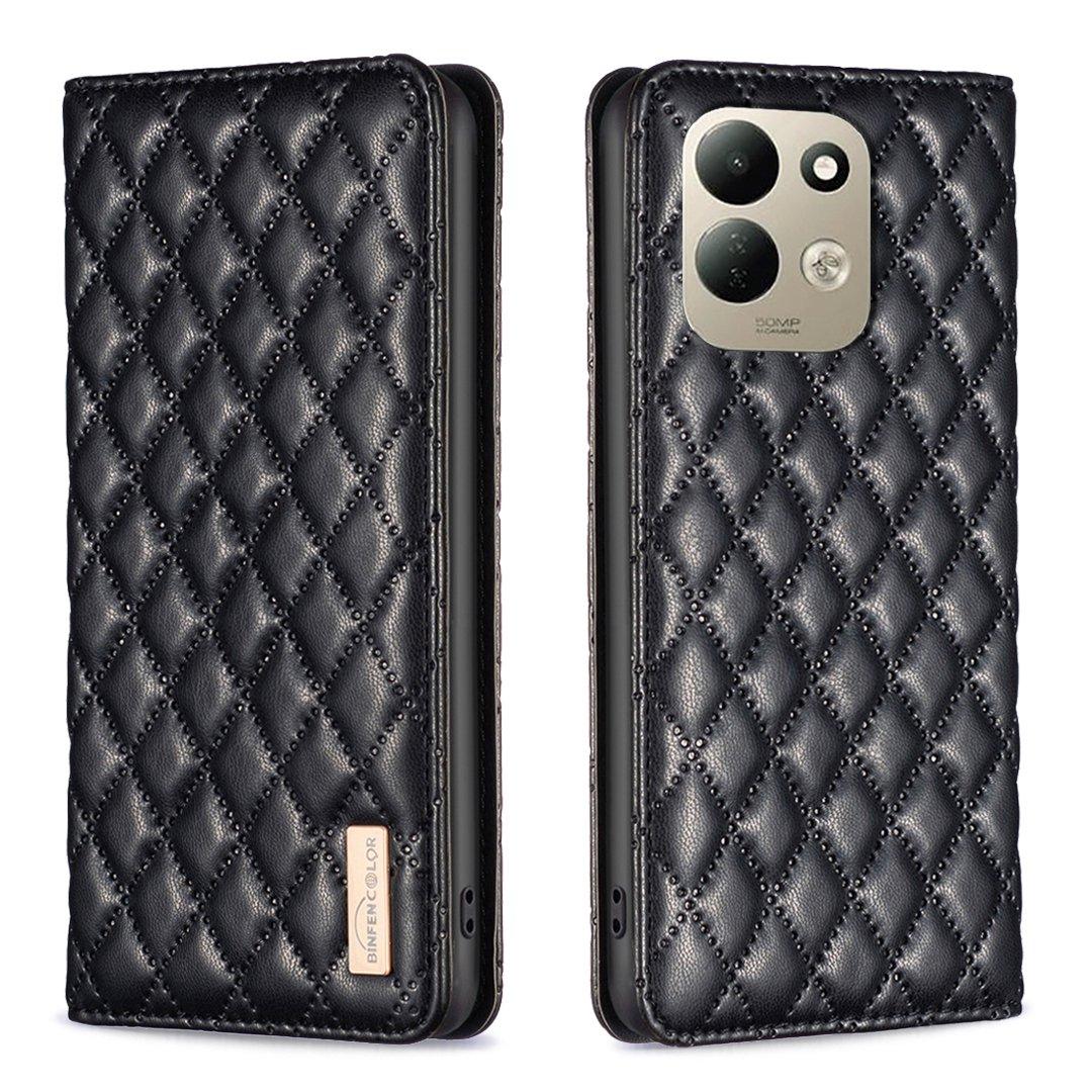 For Redmi 17 4G / 5G Global 170mm Diamond Lattice Magnetic Leather Flip Phone Case(Black)