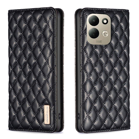 For Redmi 17 4G / 5G Global 170mm Diamond Lattice Magnetic Leather Flip Phone Case(Black)