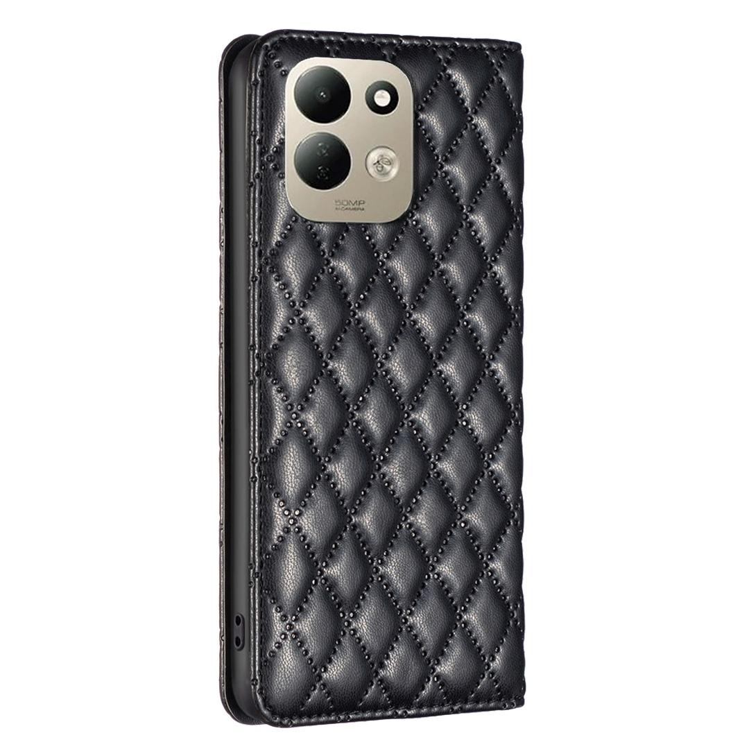 For Redmi 17 4G / 5G Global 170mm Diamond Lattice Magnetic Leather Flip Phone Case(Black)