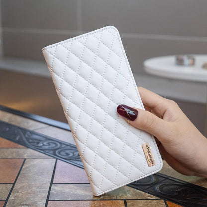 For Redmi Note 17 4G Global 171mm Diamond Lattice Magnetic Leather Flip Phone Case(White)