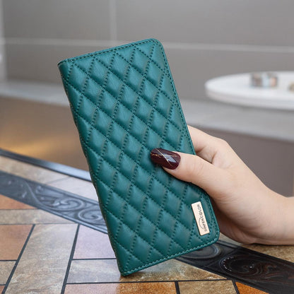 For Redmi Note 17 4G Global 171mm Diamond Lattice Magnetic Leather Flip Phone Case(Green)