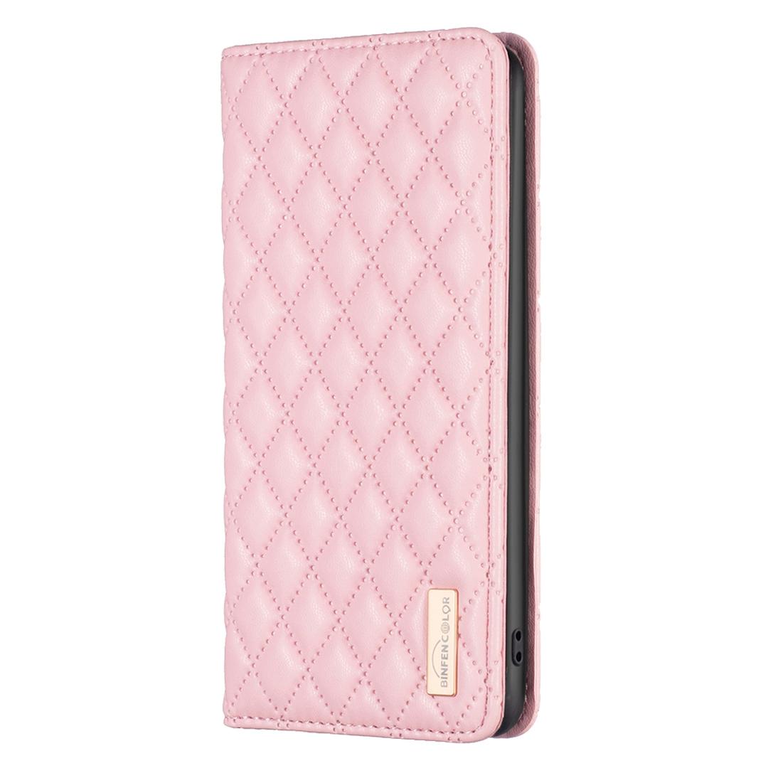 For Redmi Note 17 4G Global 171mm Diamond Lattice Magnetic Leather Flip Phone Case(Pink)