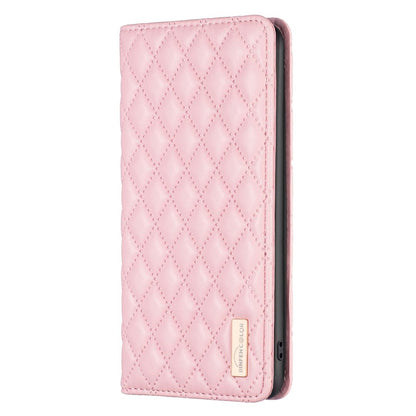 For Redmi Note 17 4G Global 171mm Diamond Lattice Magnetic Leather Flip Phone Case(Pink)