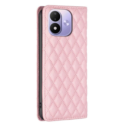 For Redmi Note 17 4G Global 171mm Diamond Lattice Magnetic Leather Flip Phone Case(Pink)