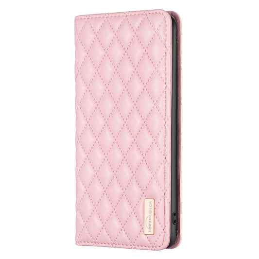 For Redmi Note 17 Pro 5G Global 163mm Diamond Lattice Magnetic Leather Flip Phone Case(Pink)
