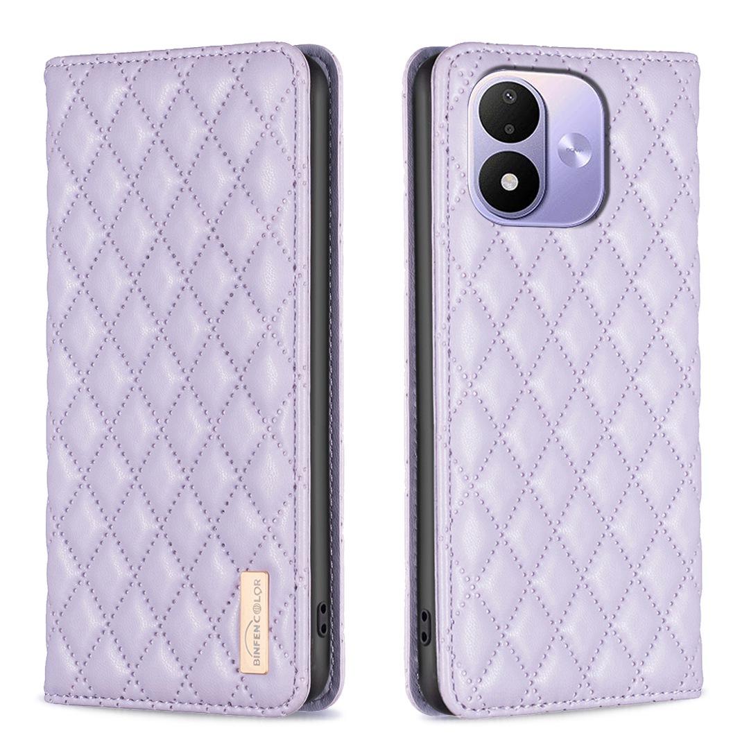 For Redmi Note 17 Pro 5G Global 163mm Diamond Lattice Magnetic Leather Flip Phone Case(Purple)